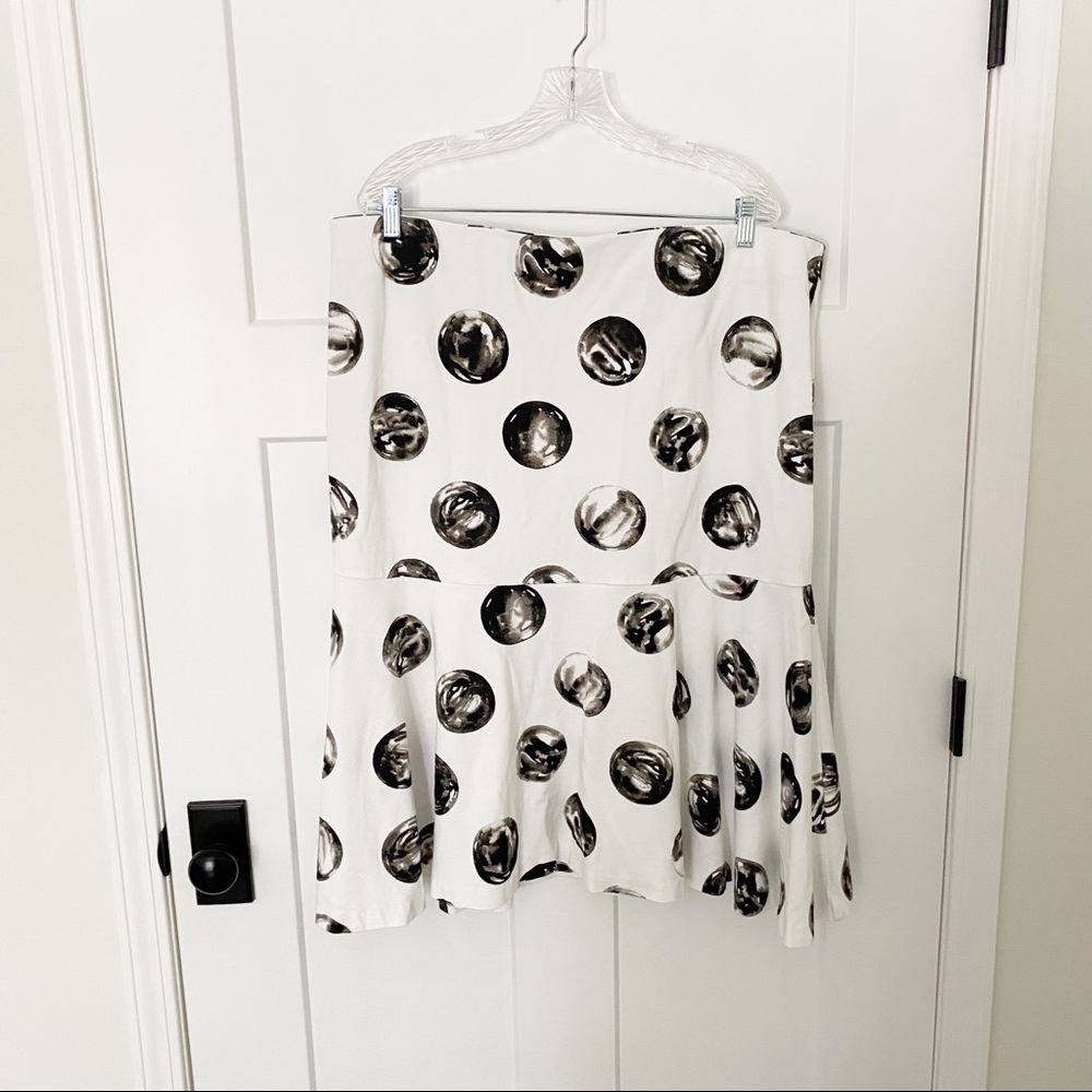 Eloquii white with big black brushed dots fit and flare  size 22